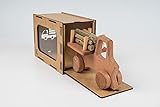 CG Games Wooden Toy Truck with Beech Logs and Garage Natural Wood Eco-Friendly Toys for Children 3 and Up Woody Truck Toy Unpainted Durable Wood Toys