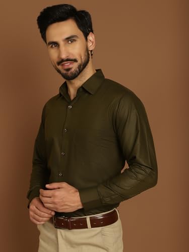 Image of Indian Needle Men's Solid Regular Fit Shirt
