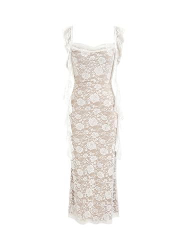Image of CIDER Formal Dresses for Women Wedding Guest Dresses Summer Maxi Dress Sleeveless Mesh Ruffle Cocktail Dress Elegant Outfits