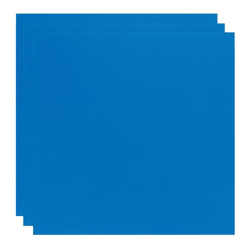 Image of ABS Plastic Sheet 12 x 12 Inch,Flexible Plastic Sheets 1 /16 Inch Thick Thermoplastic Sheet with Leather Texture Dark Blue for DIY Crafts Decors 3Pcs