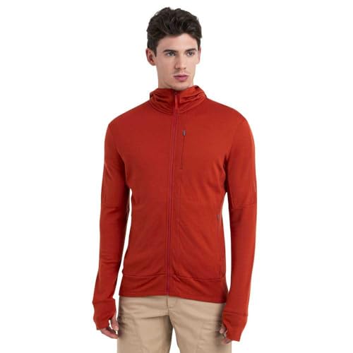 Icebreaker Herren Merino 260 Quantum IV Zip Hoodie Langarmshirt, Molten, L
