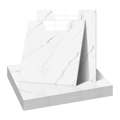 12 Piezas Mármol Azulejos Adhesivos Baño PVC- 30x30 cm Adhesivos para Azulejos de Mármol, Azulejos Adhesivos Cocina, Resistentes al Agua y a la Suciedad, se Pueden Cortar, Para Baño, Cocina, Salón