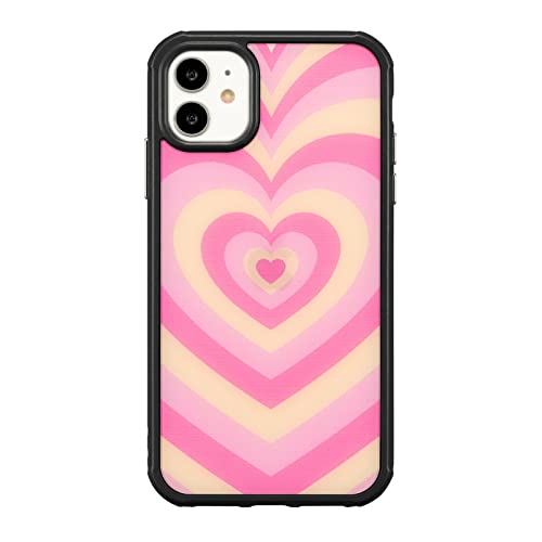 EYZUTAK Funda de corazón multicapa para iPhone 11 6.1, funda de TPU suave para teléfono móvil, resistente a los golpes, funda delgada impermeable de cuerpo entero, color rosa Cover