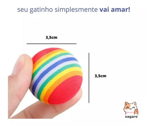 Brinquedo Gato Interativo Bolinha Eva Colorida (10 UNIDADES)