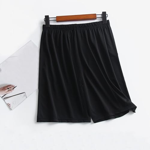 Men Soft Ice Silk Pajama Shorts, Summer Lightweight Breathable Loungewear Sleepwear Elastic Waist Loose Athletic Shorts2