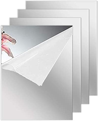 Quality Adhesive Mirror Sheet 6 x 9 Inches Flexible Mirrors Sheets Non-Glass Self Adhesive Stick on Mirror Tiles Cut Mirror Stickers to Size Peel and Stick Great for Crafts and Mirror Wall