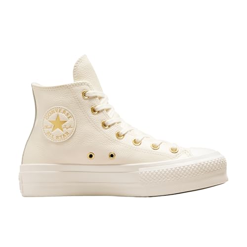 Converse Chuck Taylor All Star Lift Platform Golden Hits Scarpa High Top, Pelle Da Donna In Marrone, Taglia One Size - 3