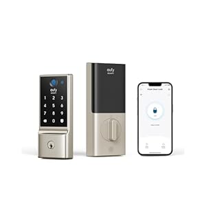 eufy Security Smart Lock C220, Fingerprint Keyless Entry Door Lock, Built-in Wi-Fi, App Remote Control, Front Door Smart Deadbolt, IP53 Waterproof, 8-Months Battery, Nickel