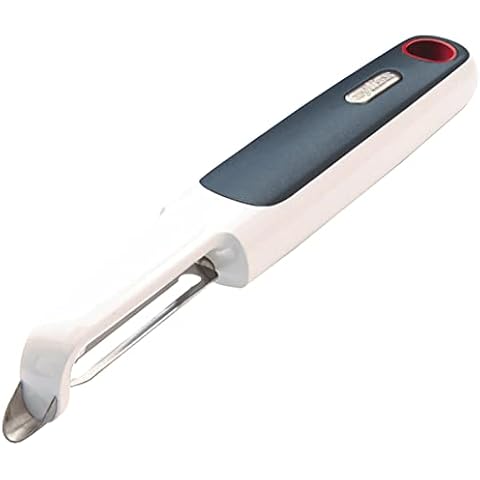 Zyliss E950017 Swivel Peeler Smooth Glide | 18.5cm/7.25in | Plastic/Stainless Steel | White/Grey | Peeler for Potatoes/Carrots/Apples/Vegetables/Fruit | 5 Year Guarantee Cover