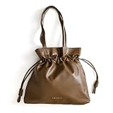 [JOKnet] flatte flatte フラッテフラッテ フェイクレザー 巾着 トートバッグ レディース 軽量 A4 抗菌 防臭 モカブラウン F