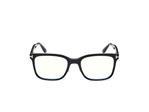 Image of Tom Ford Eyeglasses FT 5853 -D-B Asian fit 001 Shiny Black,t Logo /Blue Bloc