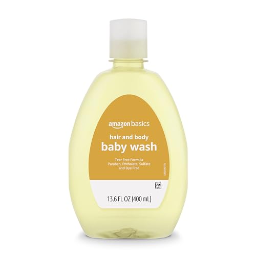 Amazon Basics Tear-Free Baby Hair and Body Wash, Lightly scented, 13.6 Fluid Ounce, 1-Pack