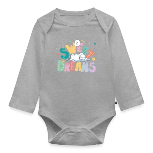 Body bébé manches longues Peanuts Snoopy bio contre les irritations de la peau