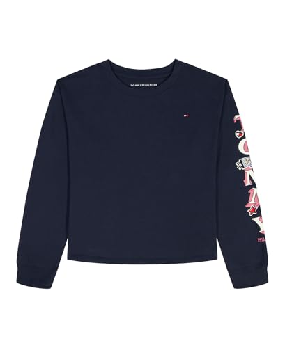 Image of Tommy Hilfiger Girls Long Sleeve Logo Graphic Crew Neck T-Shirt