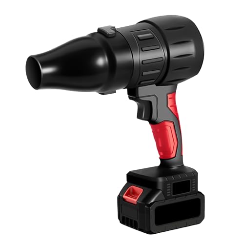 Soplador Turbo Jet, Soplador de Aire para Coche, 35000rpm Ventilador de Turbo violento inalámbrico Ventilador de Chorro eléctrico Herramienta de soplado de Hojas de Nieve de Aire (Rojo Negro)