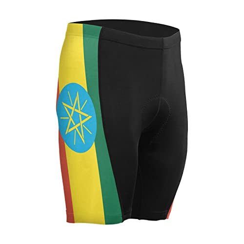 Ethiopia Flag Men's Bike Shorts Padded Cycling Bicycle Biking Shorts Tight Multicolor