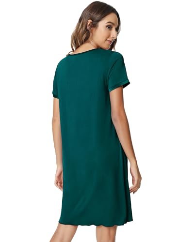 Image of NACHILA Nightgowns for Women-Viscose Made from Bamboo, Pleated Sleepwear.