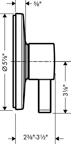 hansgrohe Ecostat S Modern Minimalist Easy Control 1-Handle Pressure Balance Shower Valve Trim in Chrome, 15739001