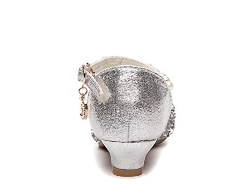 Girls Mary Jane Pumps Wedding Bridesmaids Party Shoes Glitter Kitten Heel Sandal(Toddler/Little Girl)3