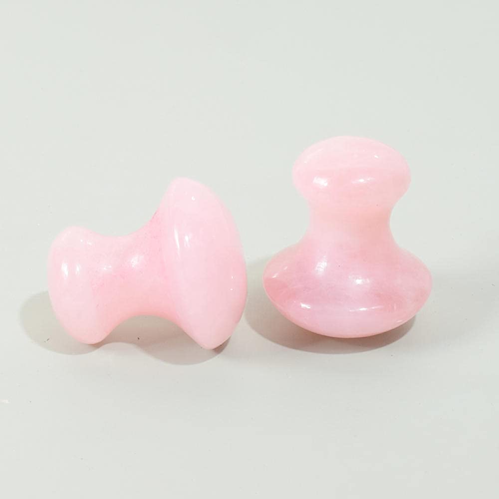 Set di strumenti di massaggio del rullo viso di Guasha Massager del quarzo della rosa-2 pezzi