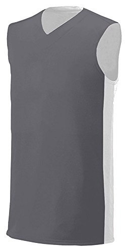 Camiseta A4 Adult Reversible para deporte gris y blanca talla S