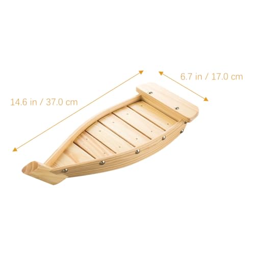 Plato de sushi madera 37 cm para servir y sashimi miniatura 2