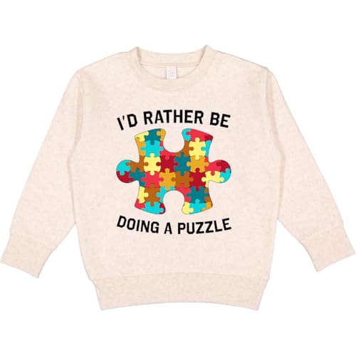 inktastic I'd Rather Be Doing a Puzzle Toddler Sweatshirt 3T Natural Heather 439f9