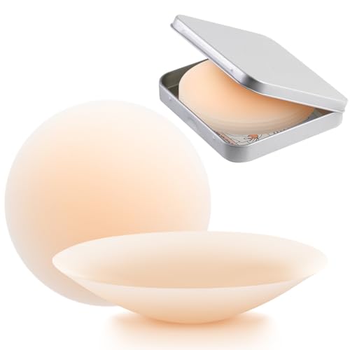 Image of Trifabricy Nipple Covers for Women, 2 Pairs Reusable Sticky Bra with Lift | 2 Pairs Value Set, Ultra-Thin Invisible Design, Strong Adhesive & Reusable, Lift & Push Up Effect, Skin-Friendly Silicone