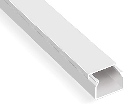 10 m Kabelkanal (30 x 20 x 2000 mm (5 Stück a 2 m) B x H x L, Weiß/Weiss/Reinweiß) schraubbar PVC Kunststoff, Aufputz Wand Montage