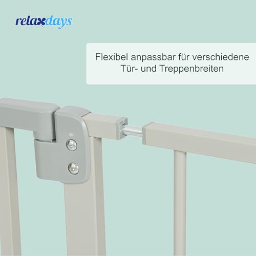 Relaxdays Treppenschutzgitter, 95–100 cm, ohne Bohren, Baby & Kleinkind, Treppe & Tür, Türschutzgitter zum Klemmen, grau