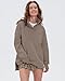 Locachy Womens Casual Oversized Sweatshirt Long Sleeve Button Henley Neck Pullover Tops Fashion Outfits Clothes Coffee Grey M