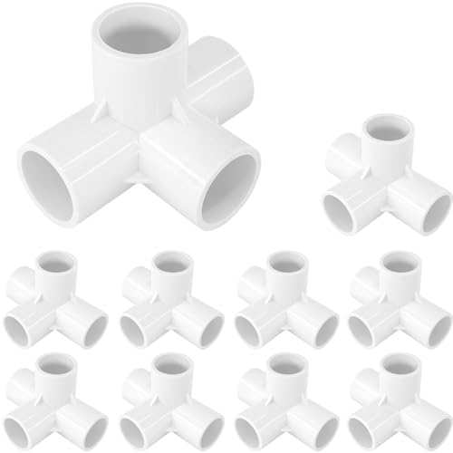 Steckverbinder aus PVC,8 Pcs VerbindungsstüCke aus PVC,Rohrverbinder aus PVC,Langlebig,Geeignet fur GewäChshausrahmen Mit 16 mm Durchmesser,Rohre,Gartenarbeiten, Wasserleitungen,MöBel (3-Wege, 4-Wege)
