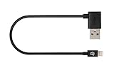 CreatePros MFI Certified Lightning to Angled USB Cable Compatible with iPhone, iPad and iPod - 11 Inches (28 Centimeters) - Black