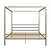 DHP Modern Metal Canopy Platform Bed with Minimalist Headboard and Four Poster Design, Underbed Storage Space, No Box Spring Needed, King, Gold