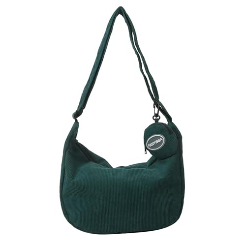 eYLun Women Corduroy Crossbody Bag Small Tote Bag Shoulder Handbag Adjustable Mini Crescent Bags