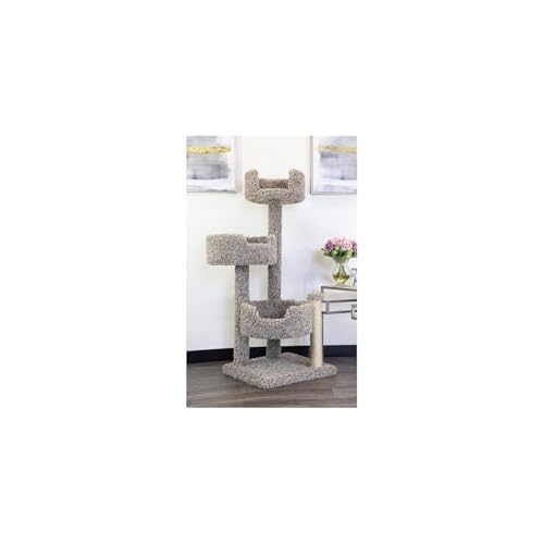 Árbol para gatos HomeStock de madera sólida y alfombra 50 pulg alto miniatura 1