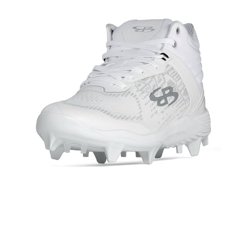 Boombah Viper Pureknit Women's Molded Mid Cleat - White Out - Multiple Color Options - Multiple Sizes