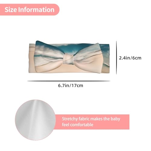 Beach Scenery Baby Bow Headband, Soft Baby Bow Hair Accessory For Newborn Babies, Toddlers, Kids.3