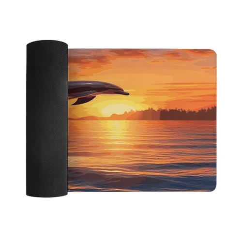 Sunset Dolphin Desk Pad protector de goma 30x60cm miniatura 3