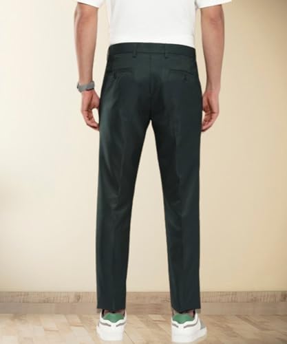 Image of MALENO Slim Fit Ankle Length Cotton Lycra Blend Formal Trouser for Men | Stretchable Ankle Length Formal Pant for Men