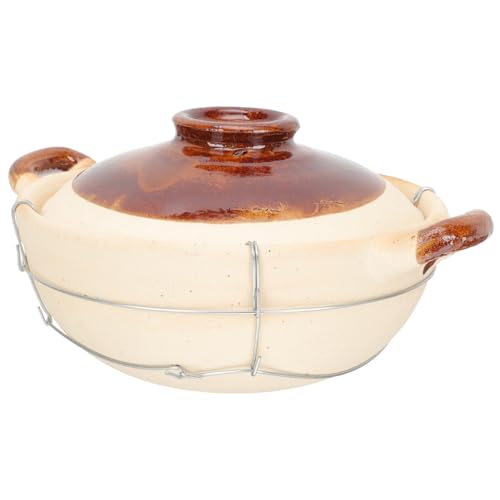POPETPOP Marmite à Ragoût En Terre Cuite 0,5 l Poignée, Cocotte Ménagère Résistante Haute Température, Cuisson Rapide Équilibrée Pour Soupe Et Riz, Usage Domestique