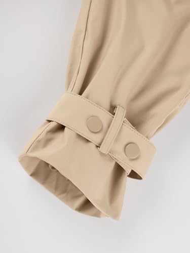 Image of Bellivera Women's Classic Long Windproof Trench Coat With Belted Waist | Notch Lapel Collar,Breasted Button Front,Adjustable Cuff Straps,Side Slant Pockets,Spring Fall Daily Commute Office Wear