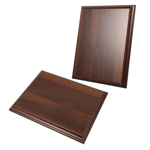 Plaques de récompense en bois naturel de noyer avec bords biseautés pour pyrogravure laser