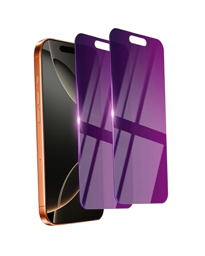 Ifaeveus 2 Pack Privacy Screen Protector for iPhone 16 Pro Tempered Glass for 16Pro 6.3inch Private Saver Anti-Spy Anti-Blue Light Eye Protection Anti-Scratch Full Coverage