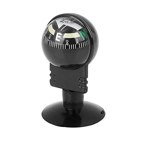 X AUTOHAUX Car Compass Ball Sucker Dashboard Mount Navigation Black