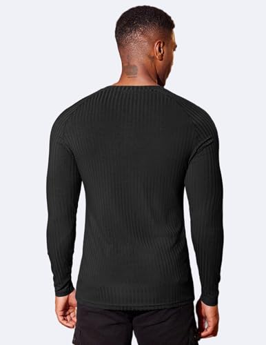 COOFANDY Men's Muscle T-Shirt Slim Fit Long Sleeve Henley Shirts Casual Gym Workout Athletic Tee Shirts4