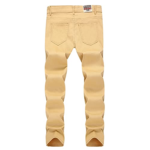 WULFUL Men's Ripped Jeans Slim Fit Skinny Stretch Comfy Denim Jeans Pants