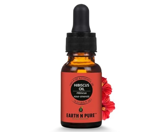 Image of Earth N Pure Hibiscus Hair Oil | Cold-Pressed Hair & Scalp Oil | Frizz Control | For Curly & Coily Hair | Soft, Shiny Hair | Vegan & Cruelty-Free | 15ml