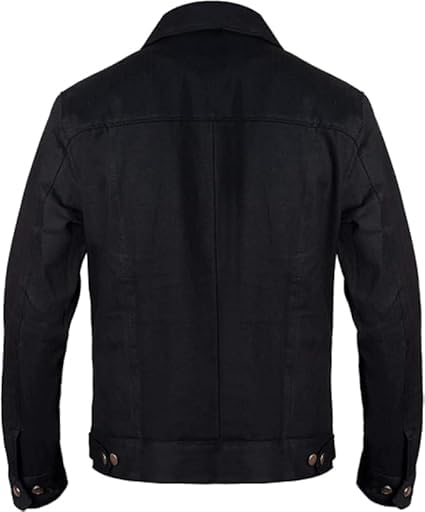 Men’s Black Western Cowboy Jackets – TV Series Old West Style Cotton Ranch Jacket with Logo, Classic Cowboy Outfit3