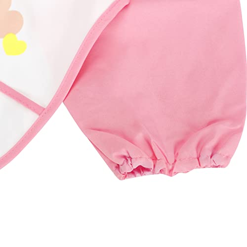 JNINTH Baby Bibs Waterproof and Wipeable-Eat and Play Smock Apron(6-36 Months) (One Size, Pink Bow)